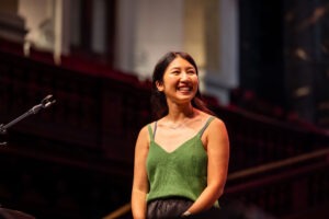 Last-Place Lin' read to a live audience by Wai Chim and Freda Chiu at Sydney Town Hall. Photo by Assemble Photography.