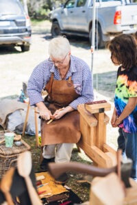 Stalls and visitors at Megalong Valley Rural Market with local crafts, produce and live music. Photo by Assemble Photography.