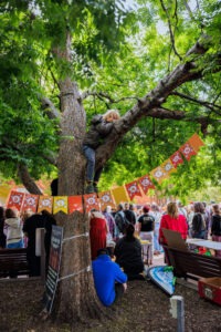 Community members at Reclaim The Night Rally 2024 in Springwood. Photo by Assemble Photography.