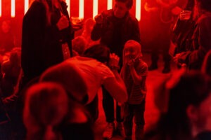 Artists perform under immersive lights at INSEQUENCE, presented by SIRC_UIT in Lawson. Photo by Assemble Photography.