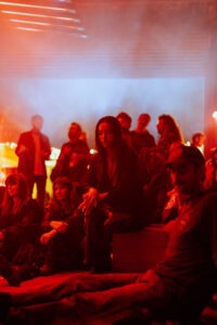 Artists perform under immersive lights at INSEQUENCE, presented by SIRC_UIT in Lawson. Photo by Assemble Photography.